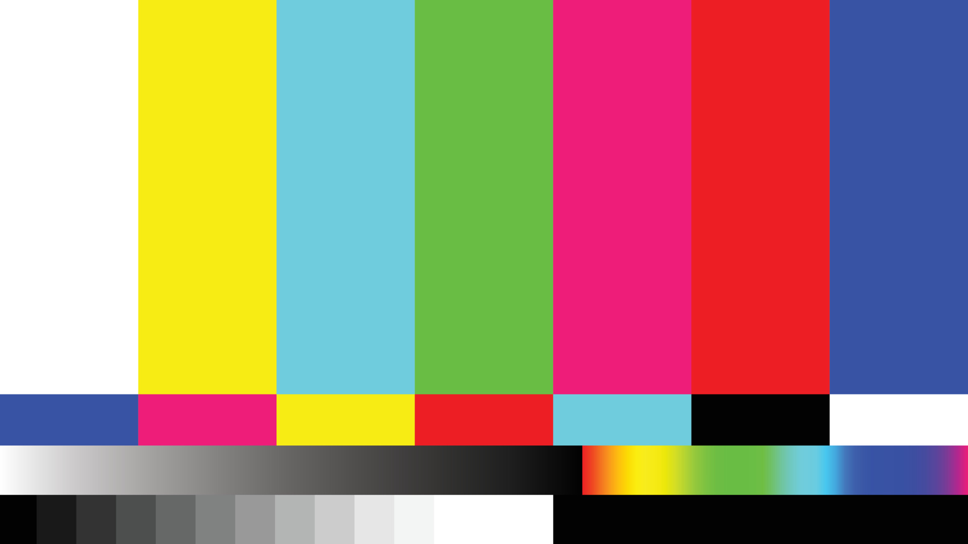 a stamp of the rainbow tv test pattern.